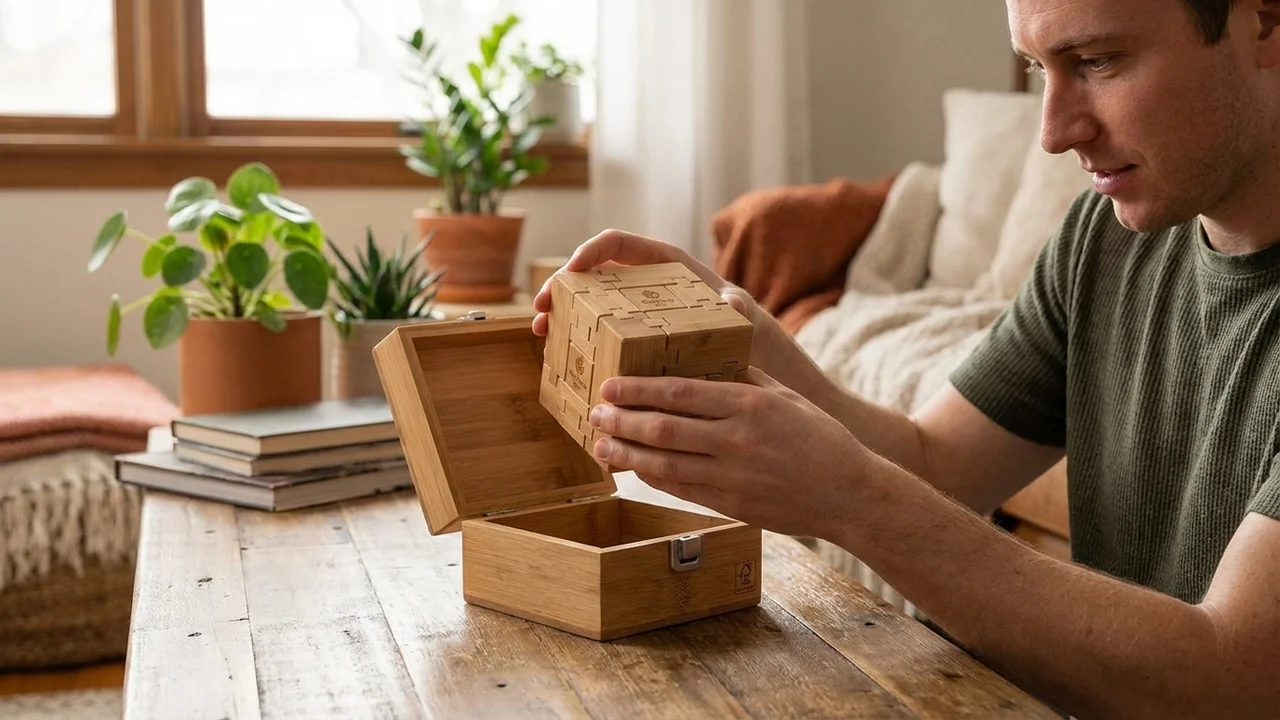 Logollinen bambupulmakuutiosetti — Keskivaikea ekologinen yrityslahja - 5