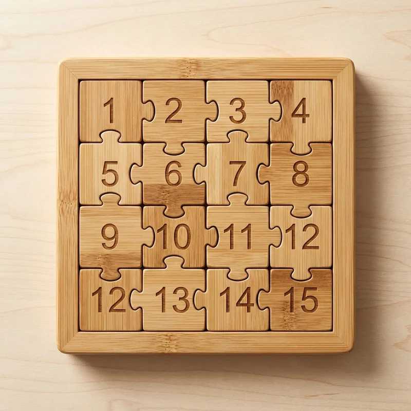 Bamboo Sliding Tile Puzzle — Easy Number Arrangement Game - 1
