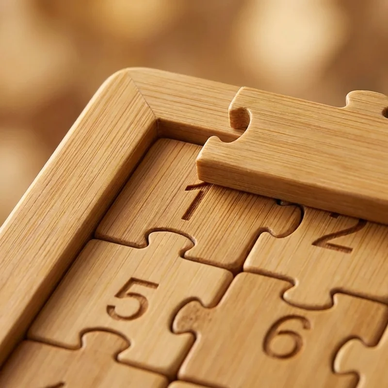 Bambusta Valmistettu Liukupalapeli — Helppo Numerojärjestyspeli - 3