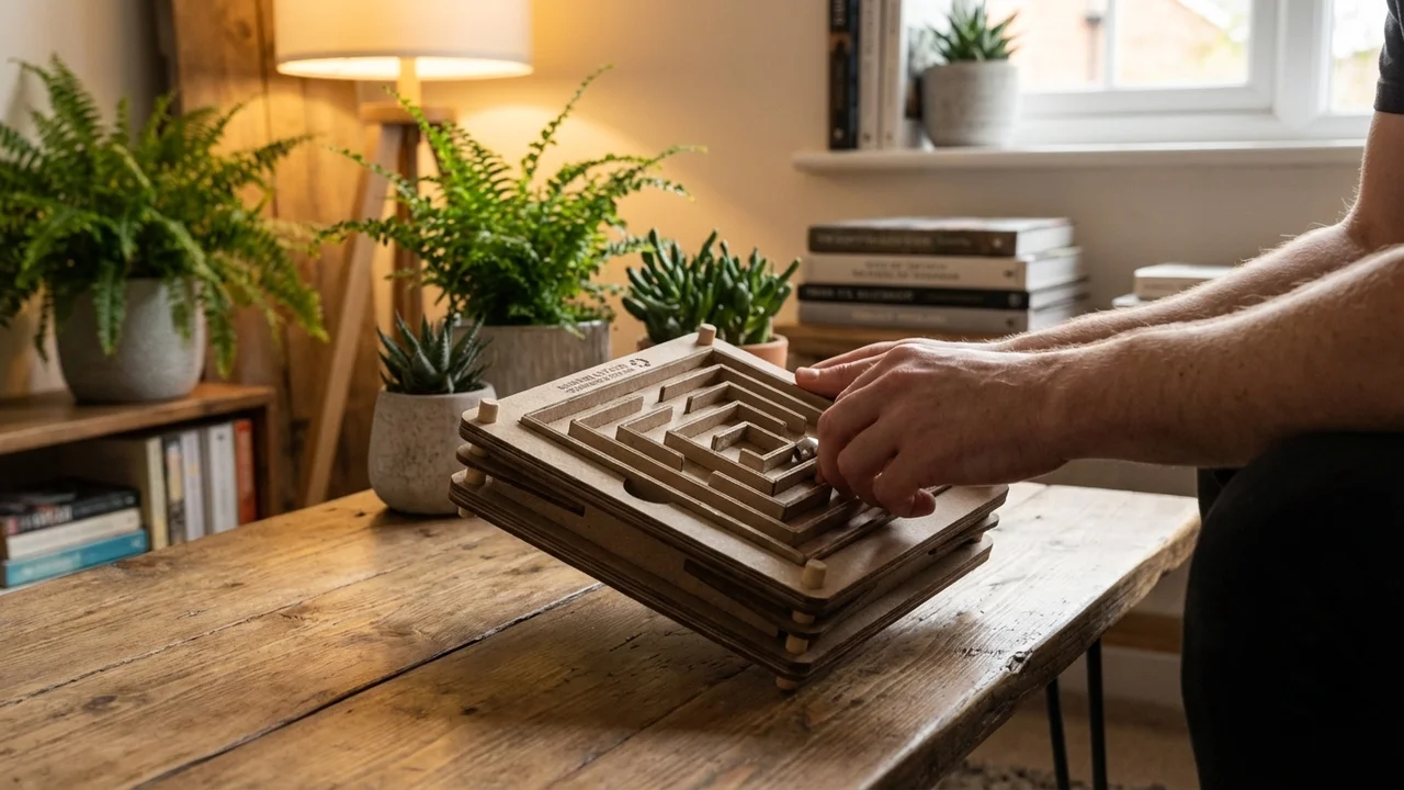 Kierrätyspahvinen Sokkelopalapeli — Helppo Kallistuslabyrintti - 5