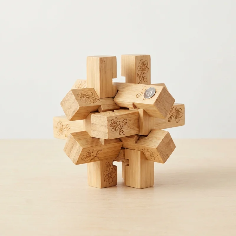 Bamboo Floral Interlocking Puzzle — Medium Elegance for Her - 1