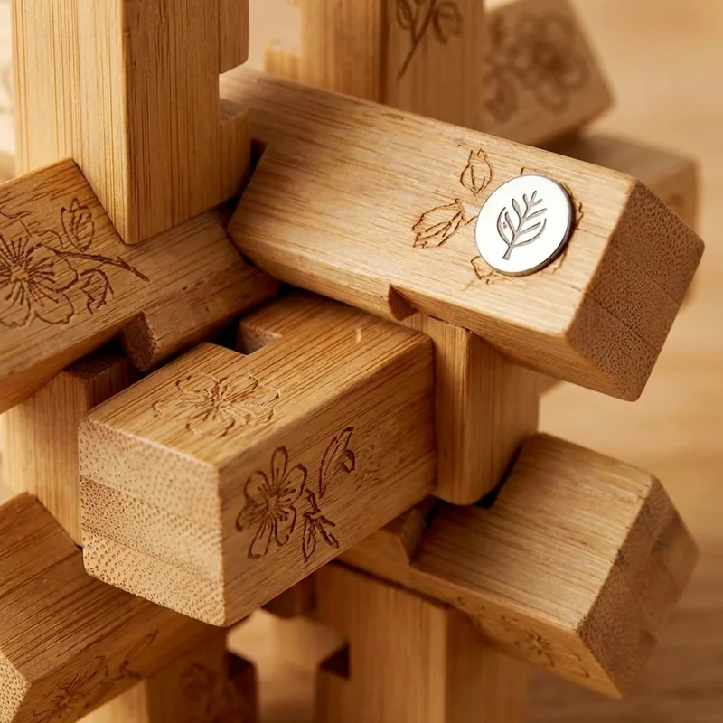 Bambusta valmistettu kukkalomituspulma — Keskivaikea elegantti aivopähkinä naisille - 3