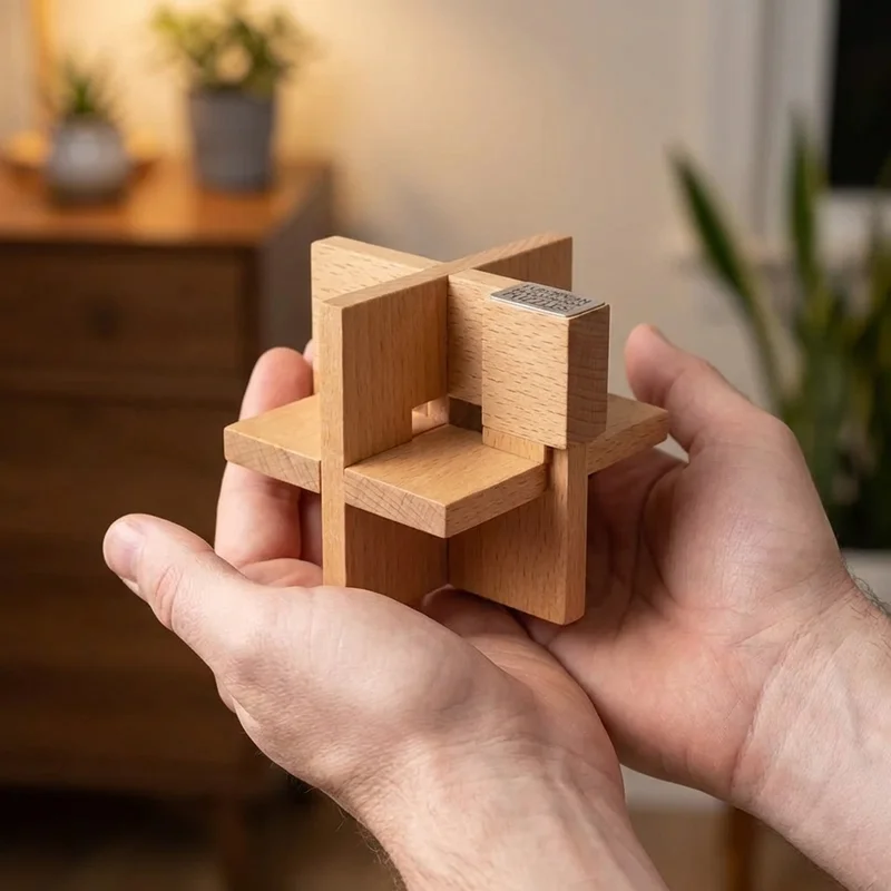 Puinen tähti­pulma — Keskivaikea 6-osainen burr-haaste - 4