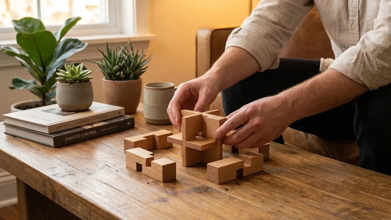 Puinen tähti­pulma — Keskivaikea 6-osainen burr-haaste - 5