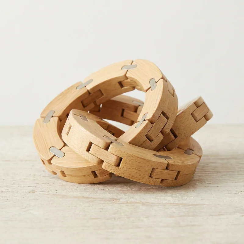 Bamboo Snake Chain Puzzle — Easy Flexible Fun for All Ages - 1
