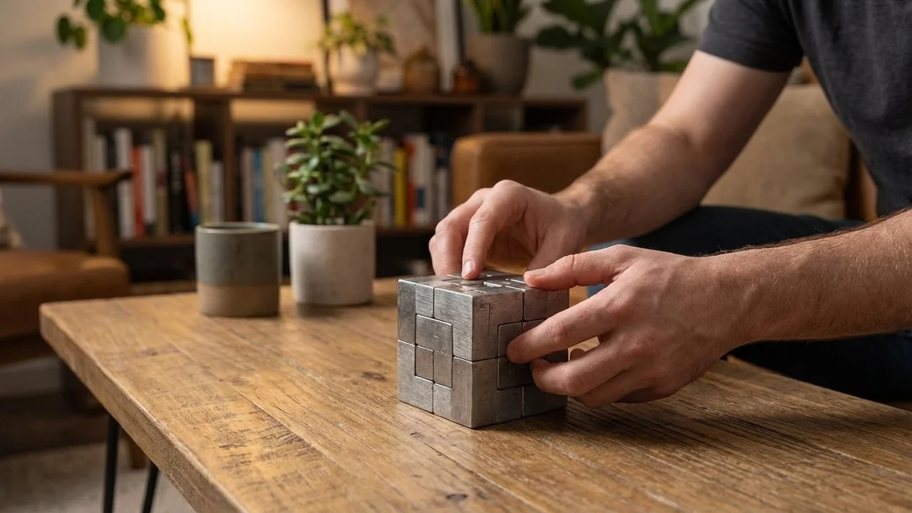 Metallivalu Äärettömyyskuutio — Vaikea Lukittava Palapeli - 5