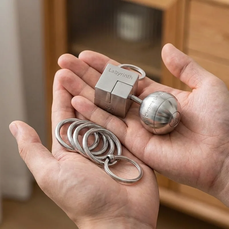 Kromilabyrintti-avaimenperäsetti — Helppo kannettava yrityspulma - 4