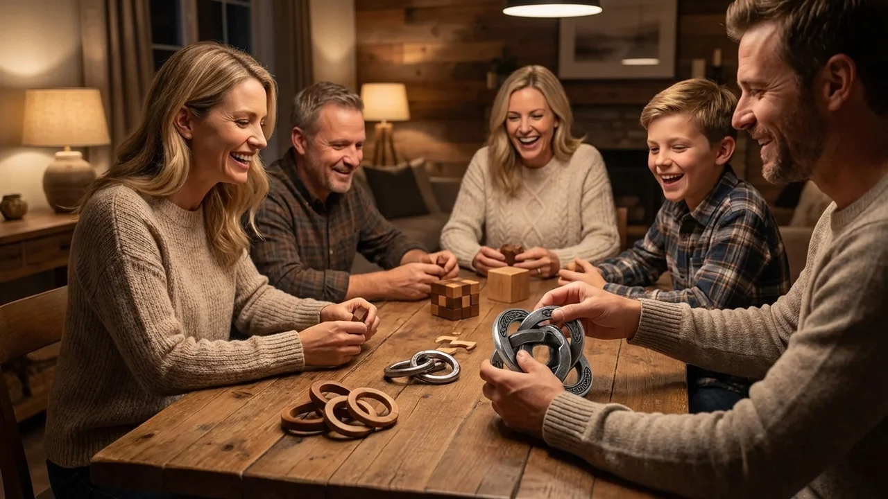 Valettu metallinen kelttisolmupalapeli — Keskitaso lukkorengashaaste - 6