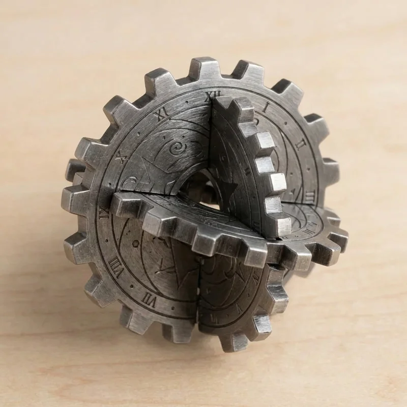 Valettu metallinen galaksilukkopalapeli — Vaikea kaksoismekanismin purku - 2