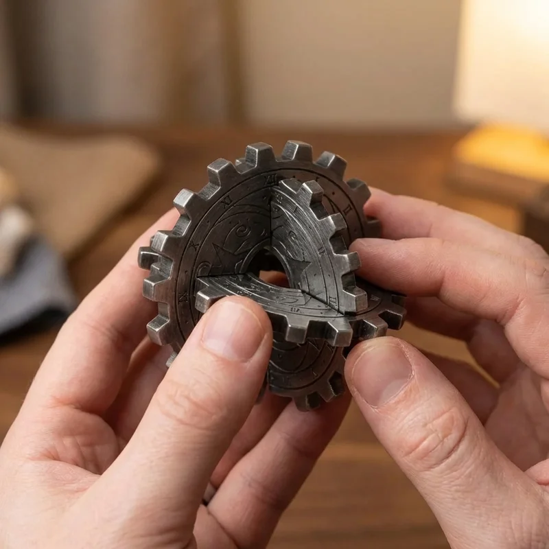 Valettu metallinen galaksilukkopalapeli — Vaikea kaksoismekanismin purku - 4