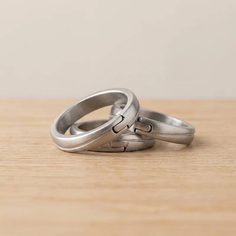 Cast Metal Horizon Rings Puzzle — Easy Rotating Band Teaser - 1