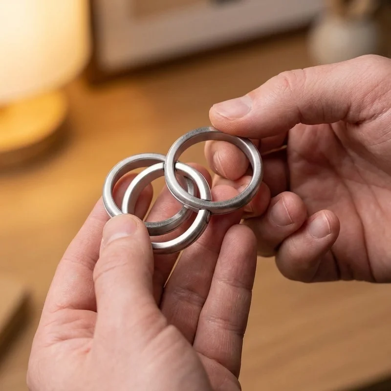 Valettu metallinen horisonttirengas­palapeli — Helppo pyörivä nauha-aivopähkinä - 4