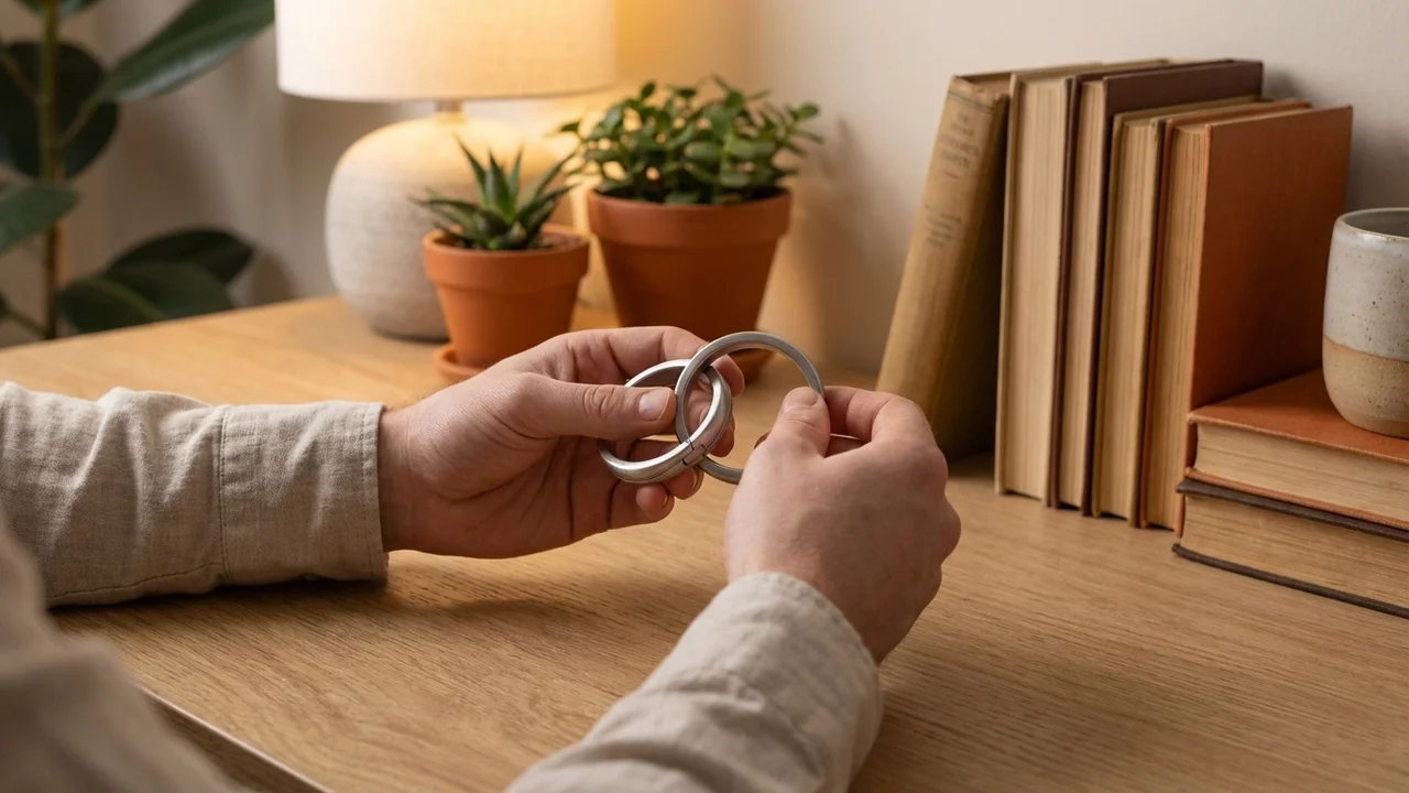 Valettu metallinen horisonttirengas­palapeli — Helppo pyörivä nauha-aivopähkinä - 5