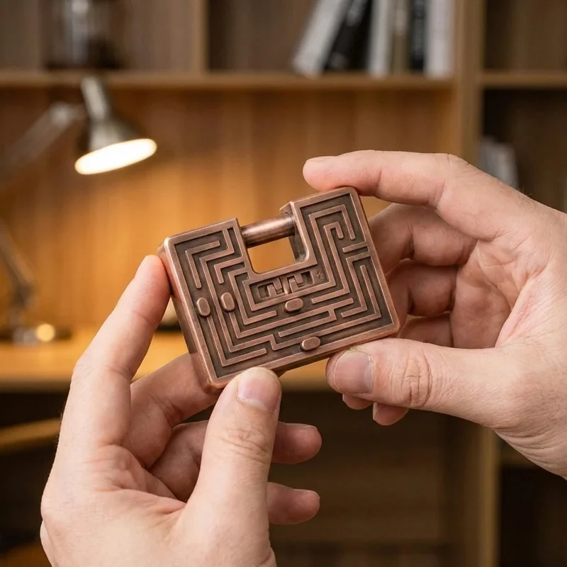 Kuparinen Sokkelolukkopähkinä — Keskivaikea Liukukanava - 4