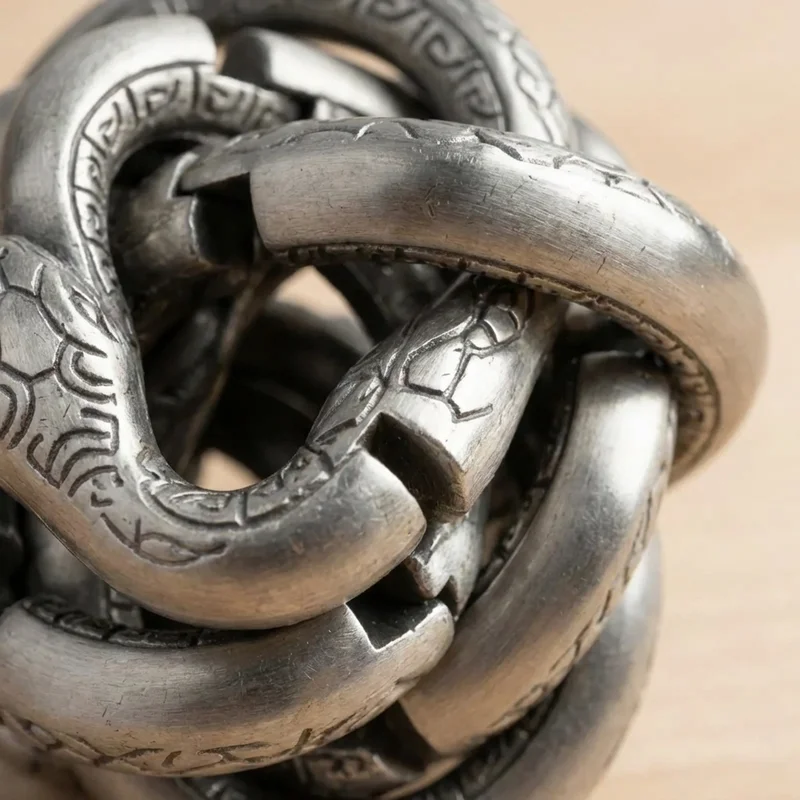 Valettu metallinen käärmekierrepalapeli — Ekspertti kiertävä labyrintti - 3