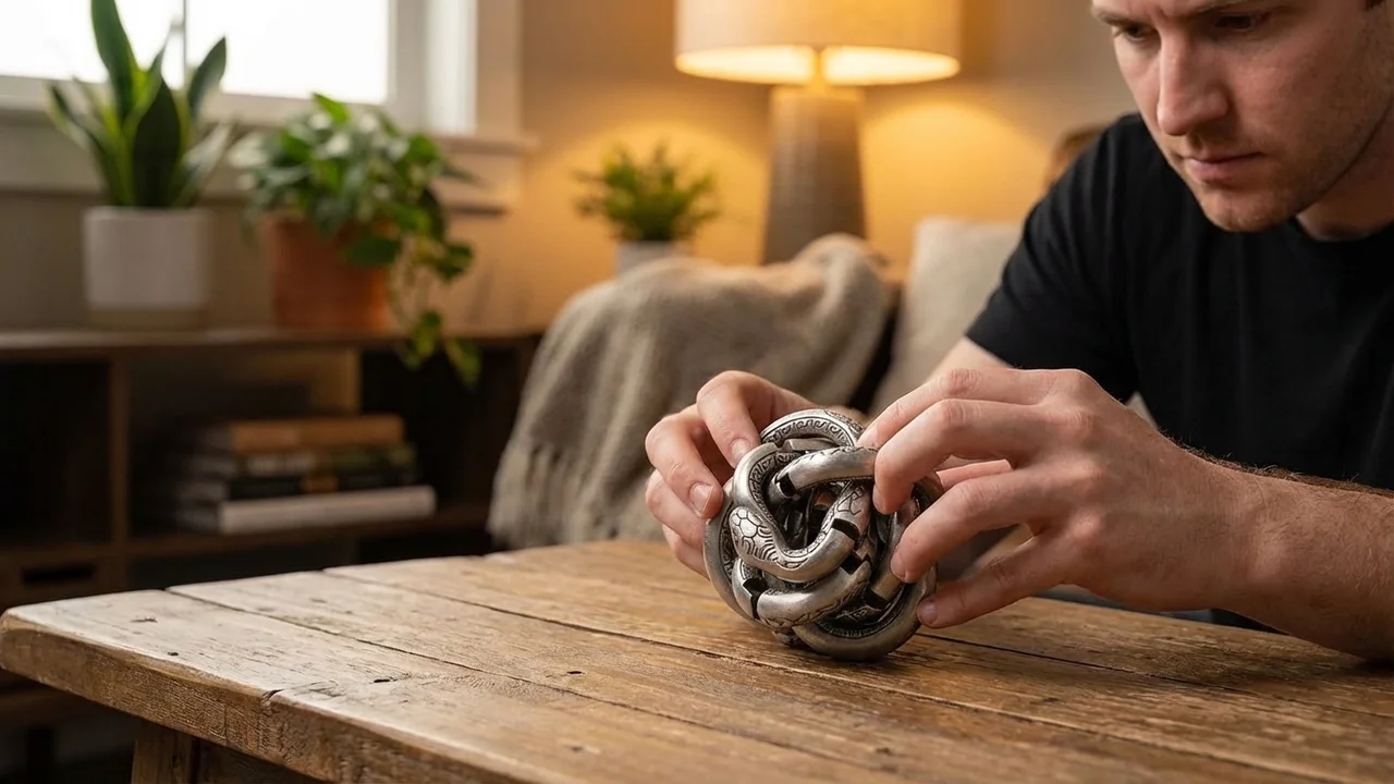 Valettu metallinen käärmekierrepalapeli — Ekspertti kiertävä labyrintti - 5