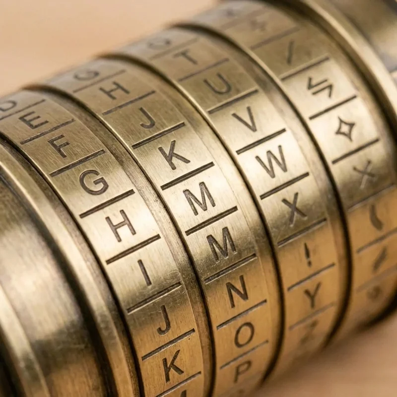 Messinkinen Cryptex-palapeli — Keskitaso 5-renkainen Da Vinci -lukko - 3