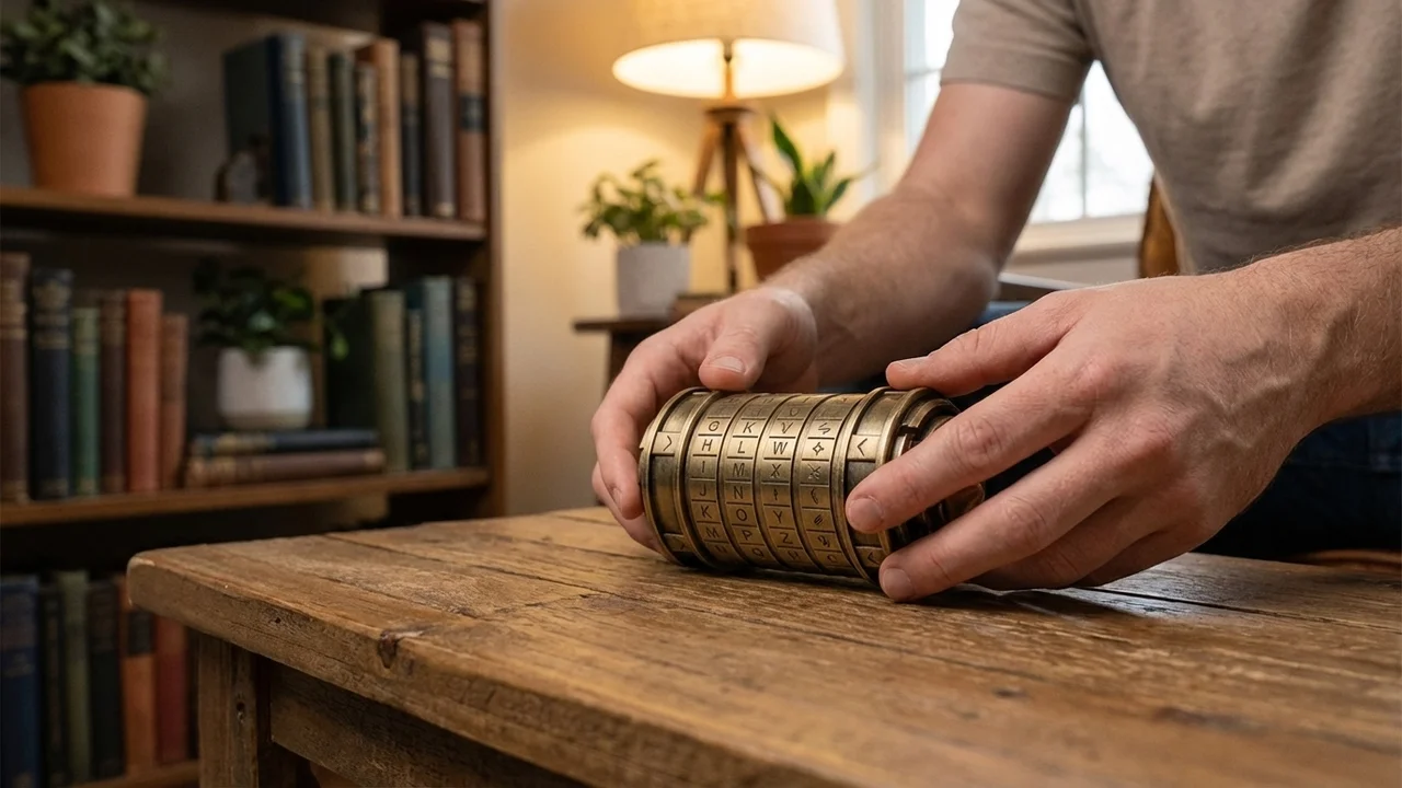 Messinkinen Cryptex-palapeli — Keskitaso 5-renkainen Da Vinci -lukko - 5