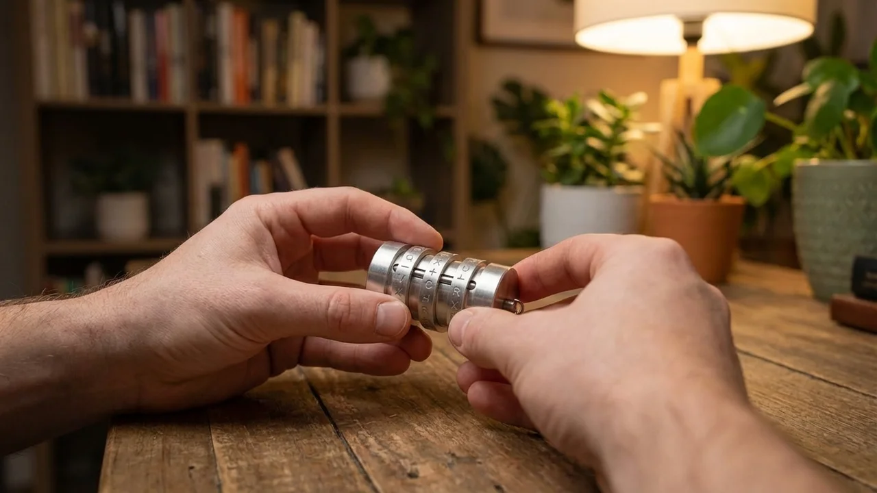 Mini-alumiininen Cryptex — Helppo 3-renkainen avaimenperäpalapeli - 5