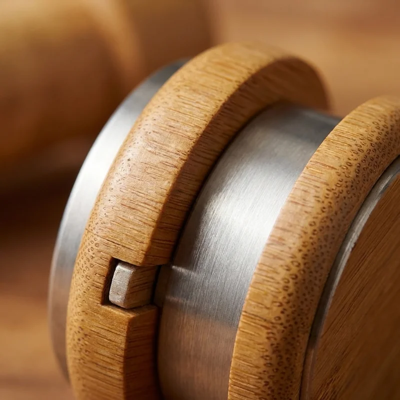 Bambusta valmistettu Cryptex-palapeli — Keskitaso 4-renkainen ekolukko - 3