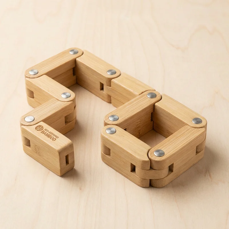 Bamboo Snake Cube — Easy Twist-and-Fold Kids Brain Teaser - 1