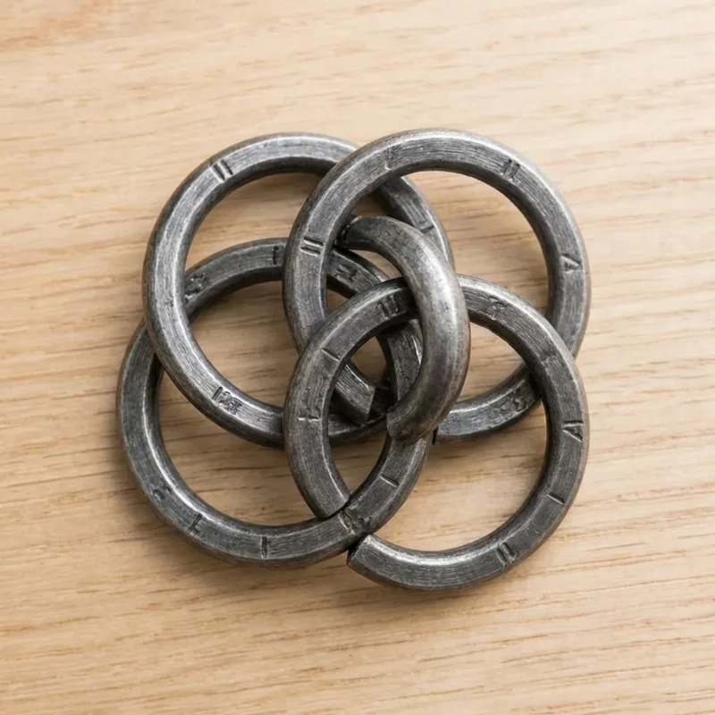 Valettu metallinen rengaspalapelikokoelma — Vaikea 4-osainen haaste hänelle - 2