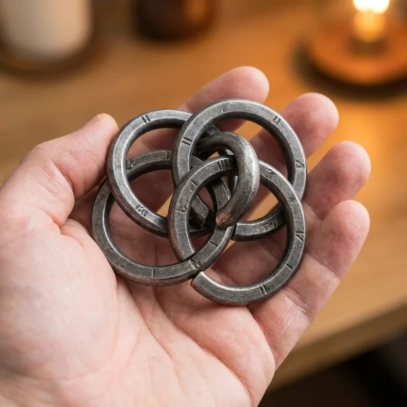 Valettu metallinen rengaspalapelikokoelma — Vaikea 4-osainen haaste hänelle - 4