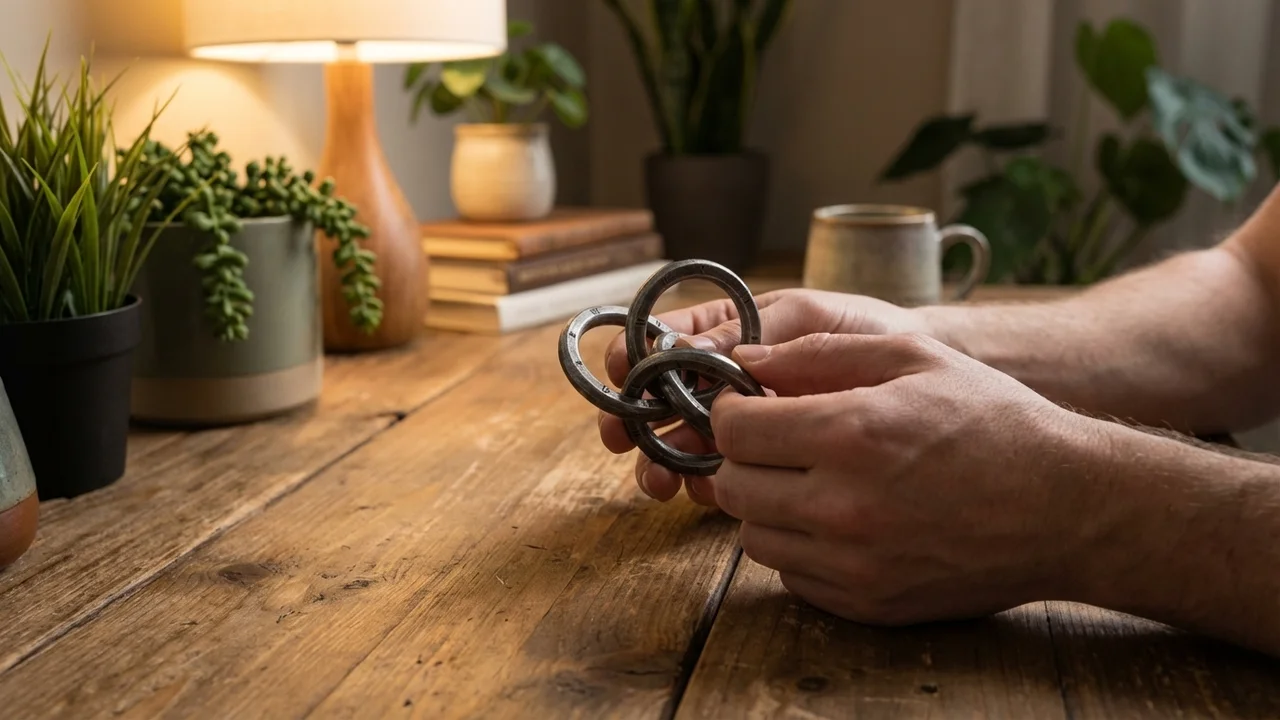 Valettu metallinen rengaspalapelikokoelma — Vaikea 4-osainen haaste hänelle - 5