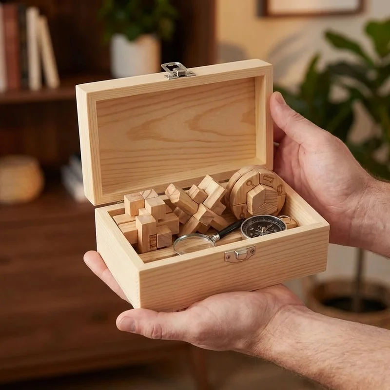 Nuoren etsivän puinen pakopelisetti — Keskivaikea 3 pulman mysteeri - 4