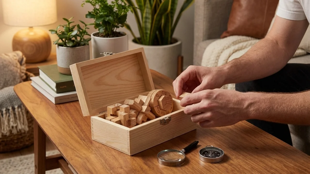 Nuoren etsivän puinen pakopelisetti — Keskivaikea 3 pulman mysteeri - 5