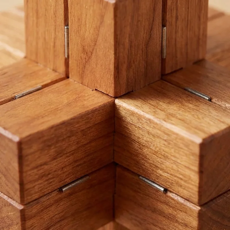 Kirsikkapuinen ristipalapeli — Keskitaso 6-osainen burr-aivopähkinä - 3