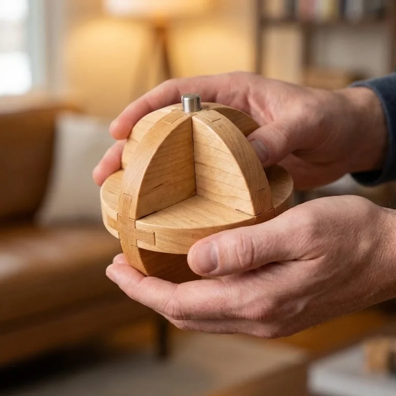 Vaahterapuinen pallopalapeli — Ekspertti 18-osainen globus-aivopähkinä - 4