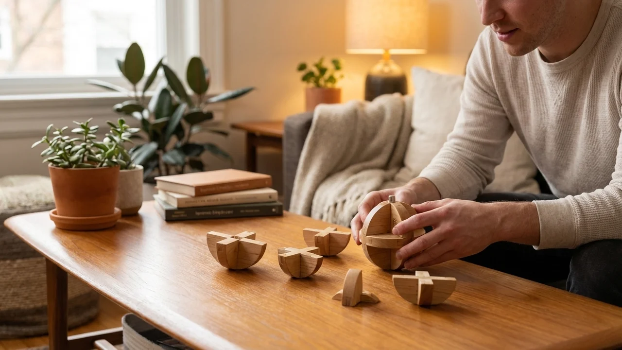 Vaahterapuinen pallopalapeli — Ekspertti 18-osainen globus-aivopähkinä - 5