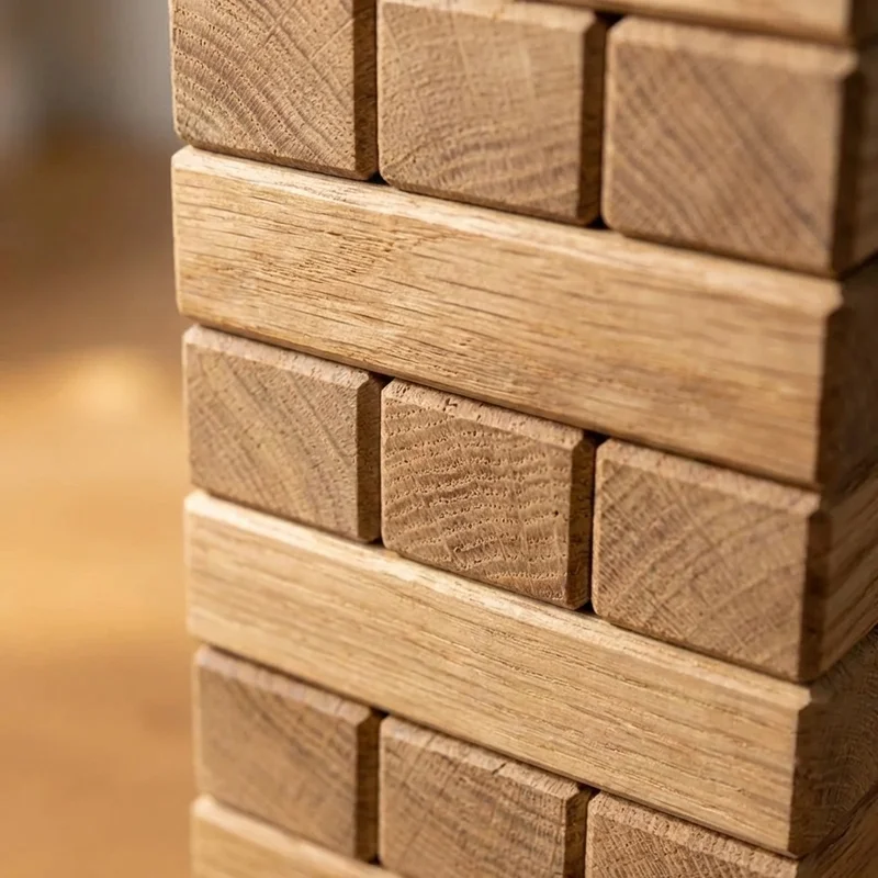 Tammipuinen tornipalapeli — Keskitaso 9-osainen pinoamisaivopähkinä - 3