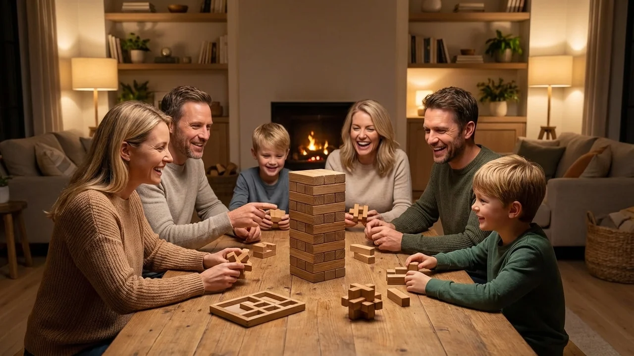 Tammipuinen tornipalapeli — Keskitaso 9-osainen pinoamisaivopähkinä - 6