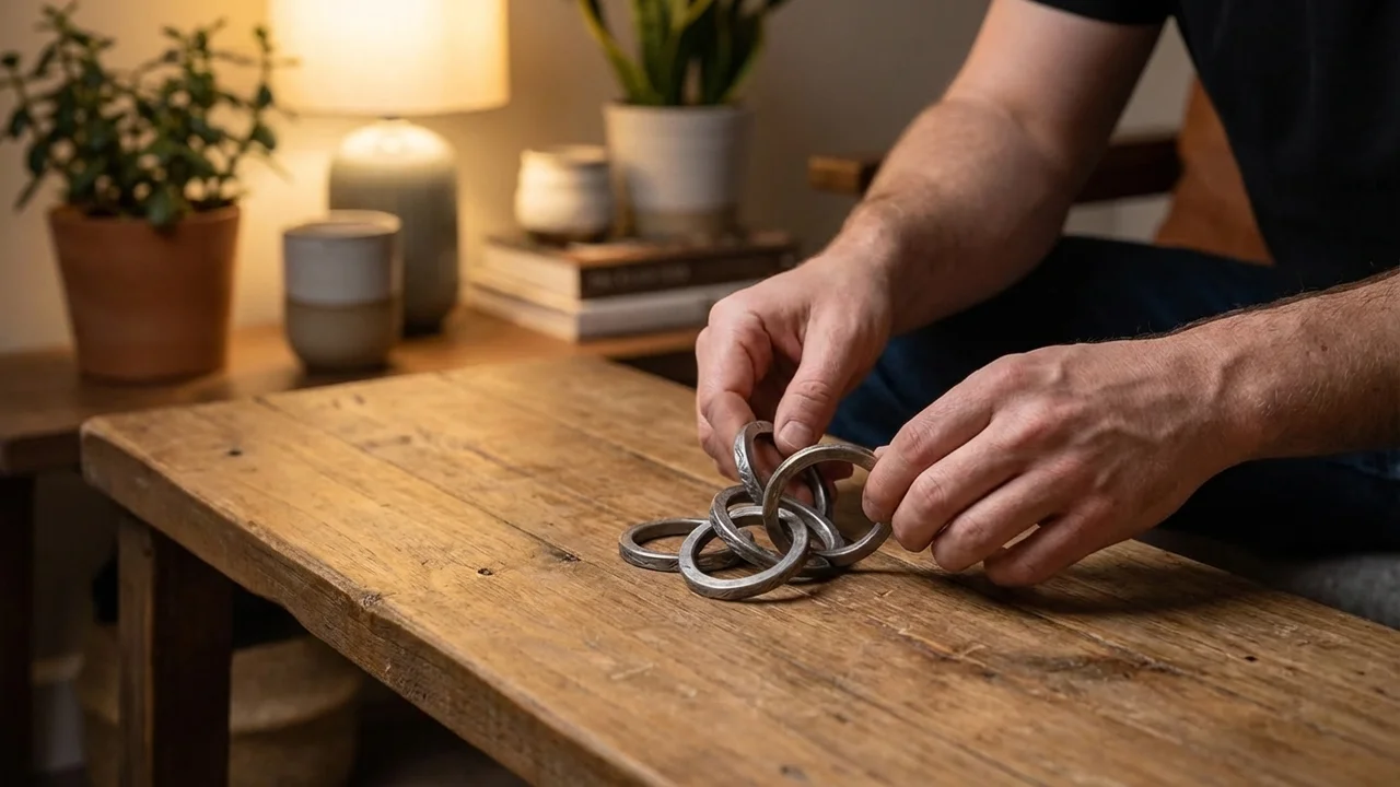 Kierrätysteräksiset Logiikkarenkaat — Vaikea Lukittava Palapeli - 5