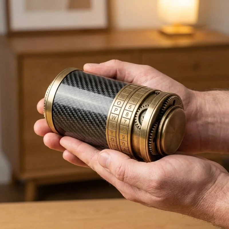 Hiilikuitu-cryptex-kassakaappi — Vaikea rajoitetun erän lukkopulma - 4