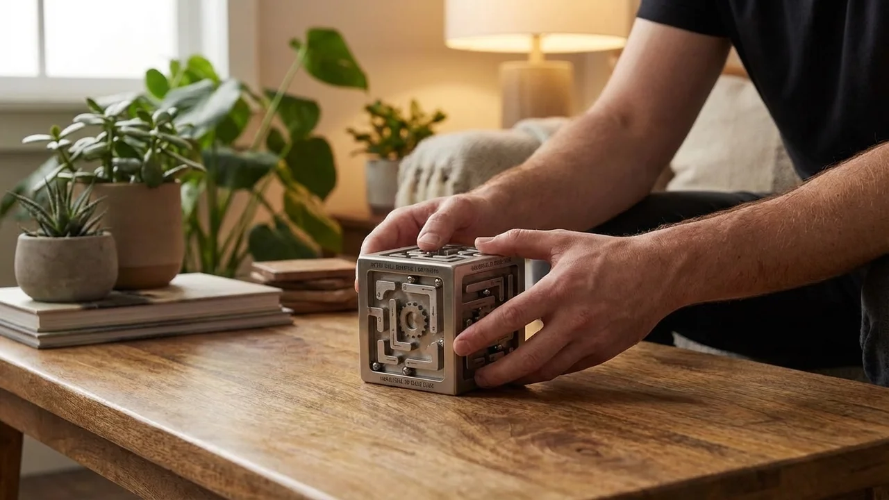 Metallinen Kuulalabyrintti — Teollinen 3D-sokkelokuutio - 5