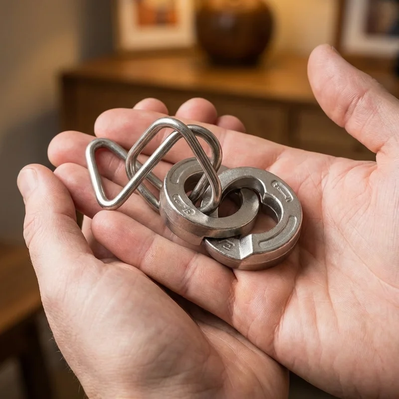 Wire & Cast Metal Puzzle Duo — Medium Mixed Challenge Set - 4