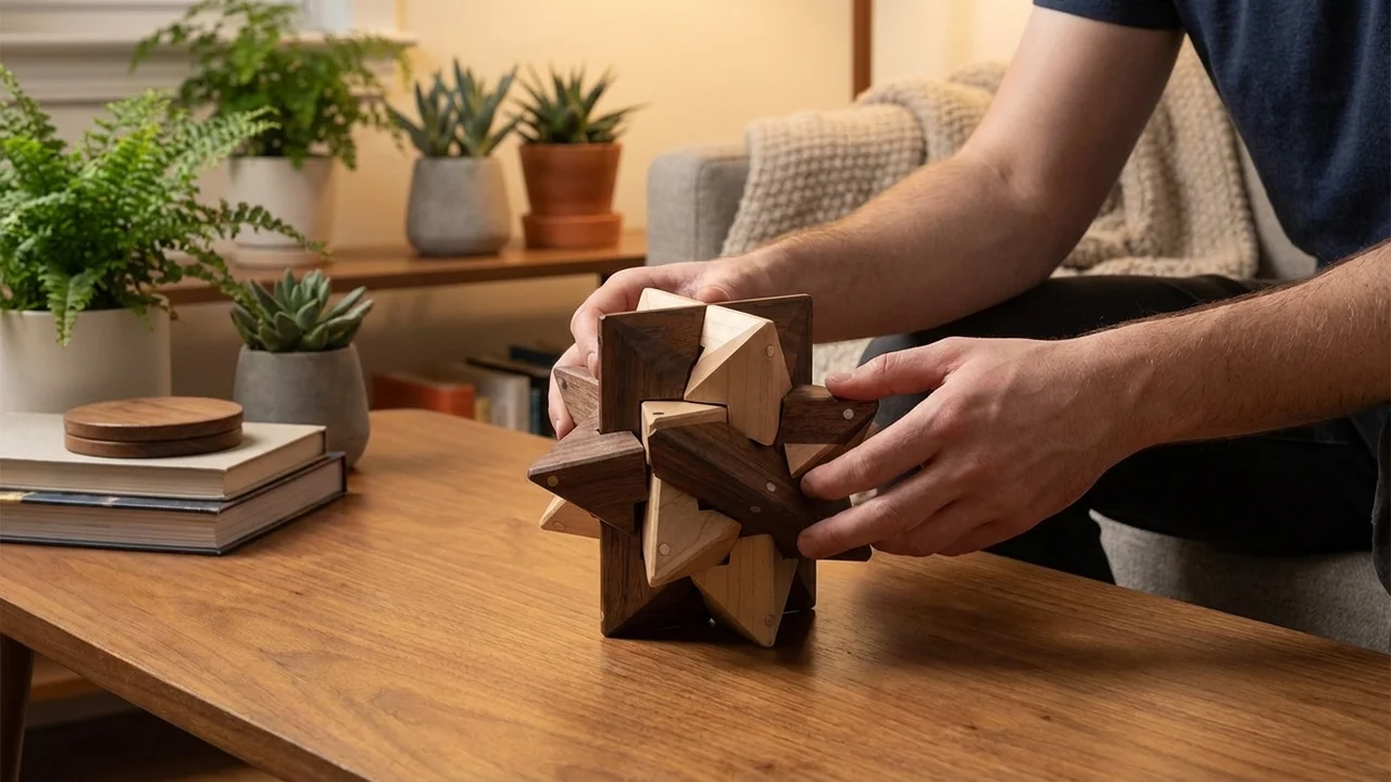 Kovapuinen geometrinen pulma — Keskivaikea 12-kärkinen tähti - 5