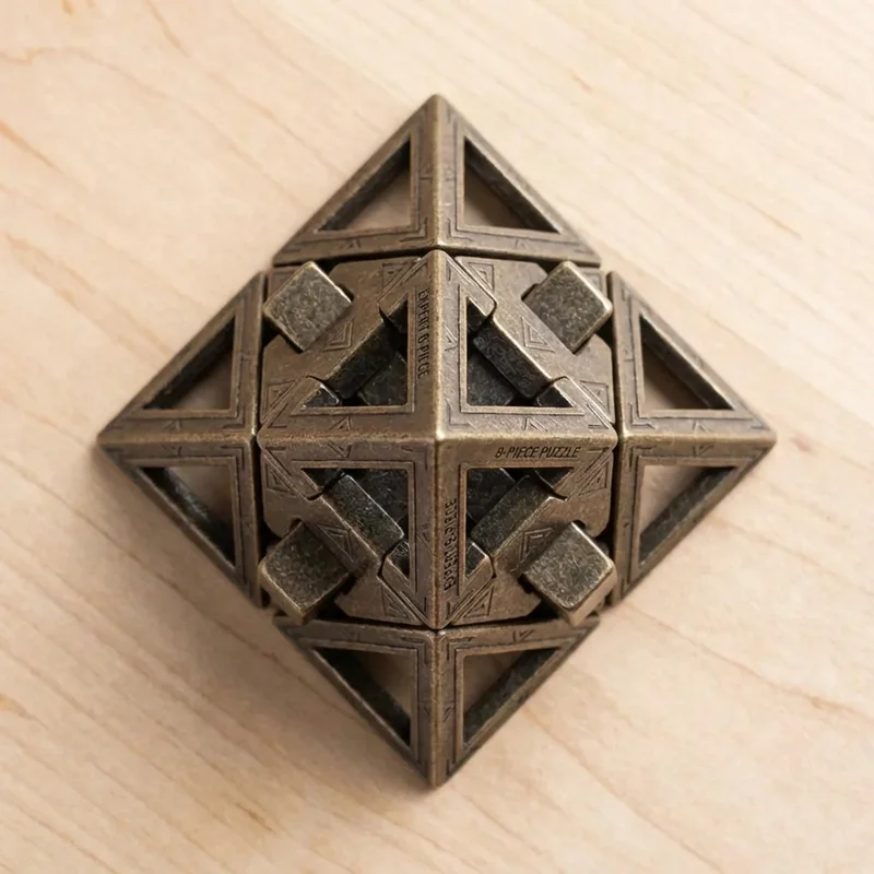 Valettu metallinen pyramidihäkki — Ekspertti 8-osainen lukkopalapeli - 2