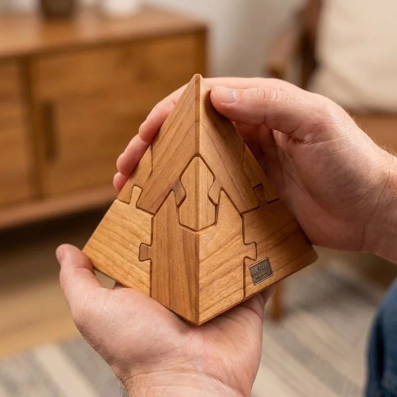 Puinen pyramidipalapeli — Keskitaso 4-osainen tetraedri-aivopähkinä - 4