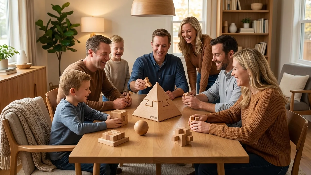 Puinen pyramidipalapeli — Helppo 3-osainen lasten aivopähkinä - 6