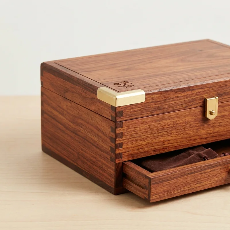 Rosewood Secret Compartment Box — Hard Hidden Treasure for Her - 1
