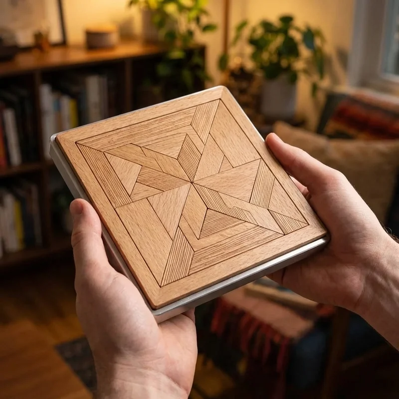 Kovapuinen neliömosaiikkipulma — Keskivaikea geometrinen kuvio - 4