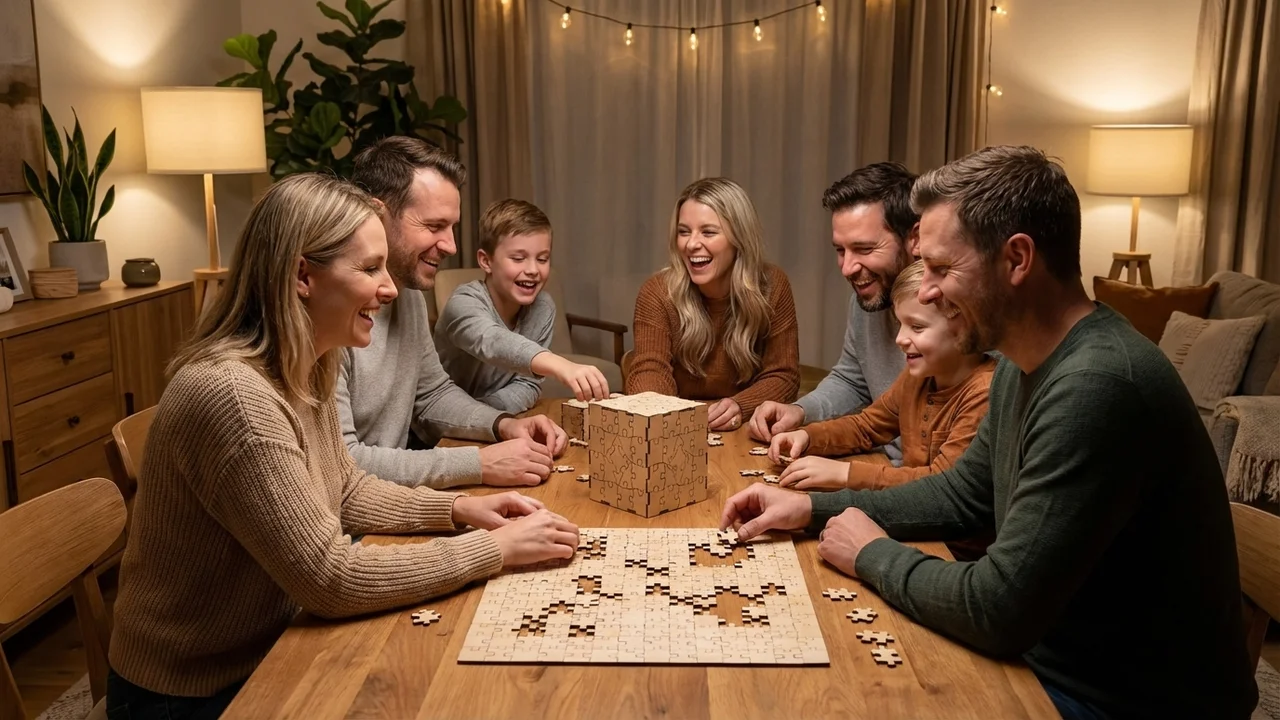 Kaksipuolinen puinen palapeli — Vaikea 150-osainen abstrakti kuvio - 6