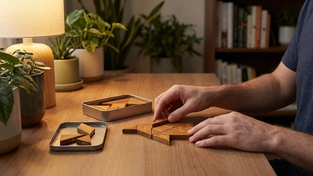 Tangram Travel Tin — Magnetic Eco-Bamboo Puzzle Kit - 5