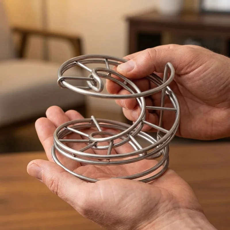 Wire Helix Ladder Puzzle — Easy Step-By-Step Ring Descent - 4