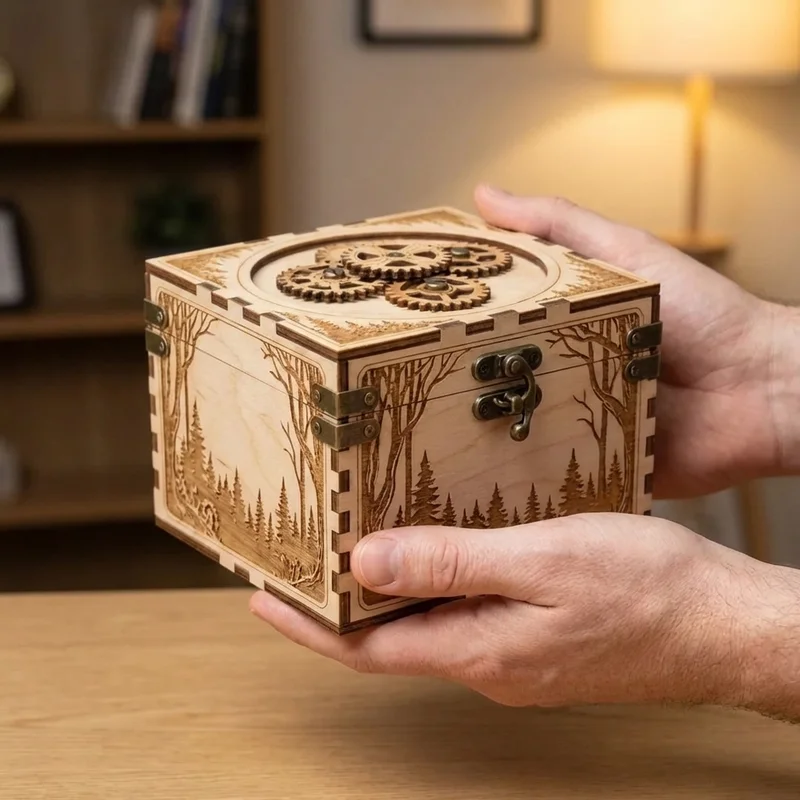 Puinen lumotun metsän pakolaatikko — Keskivaikea monivihjepulmapeli - 4