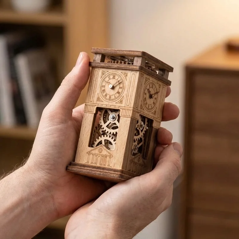 Puinen kellotornin pakolaatikko — Keskivaikea hammaspyöräpulma - 4